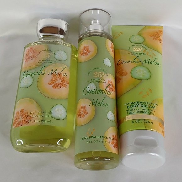 BATH & BODY WORKS 'CUCUMBER MELON' 3-PIECE BODY CARE SET MIST, WASH, LOTION, - Picture 9 of 15